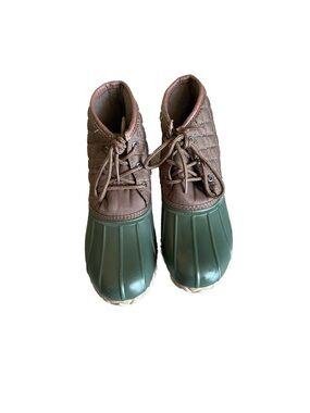Women’s Green and Brown Duck Boots Size 9 St. John’s Bay